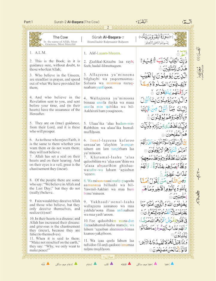 Color Coded Transliteration Quran