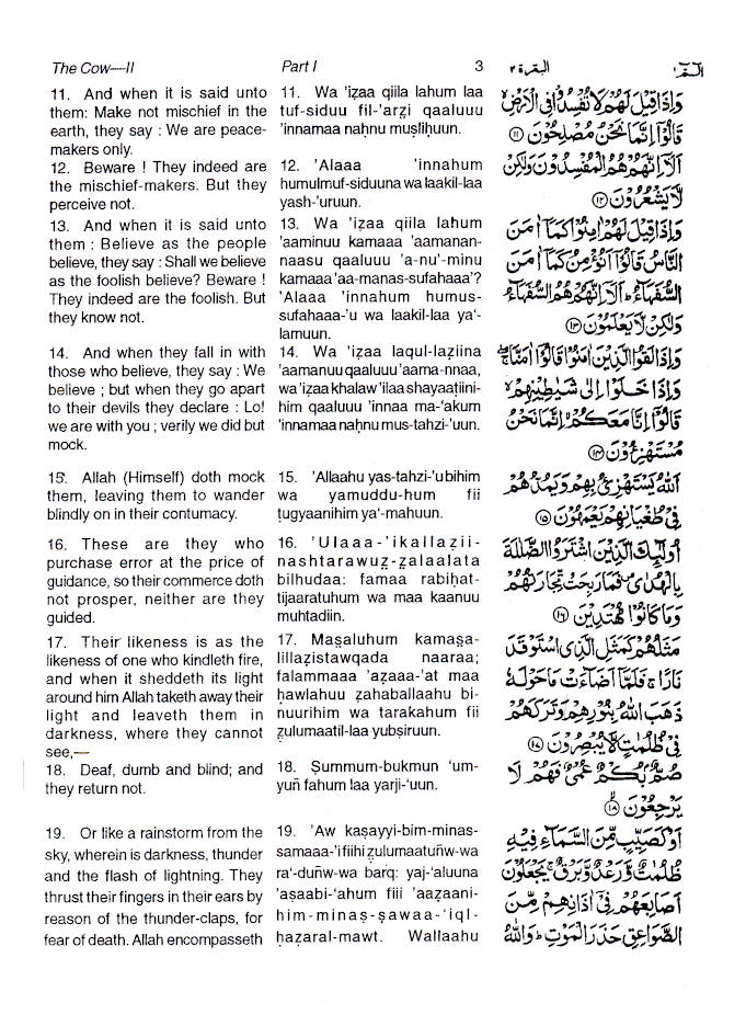 The Holy Quran with Transliteration (Muhammad Picthall)